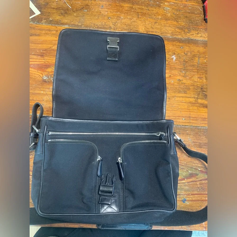 Black Coach Canvas Messenger Satchel